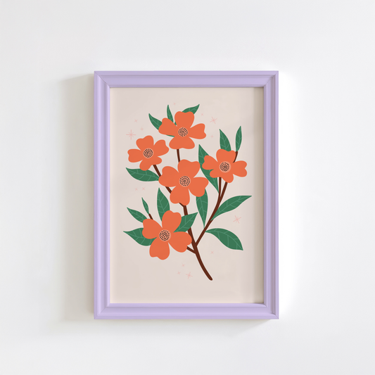 Orange Flowers Print