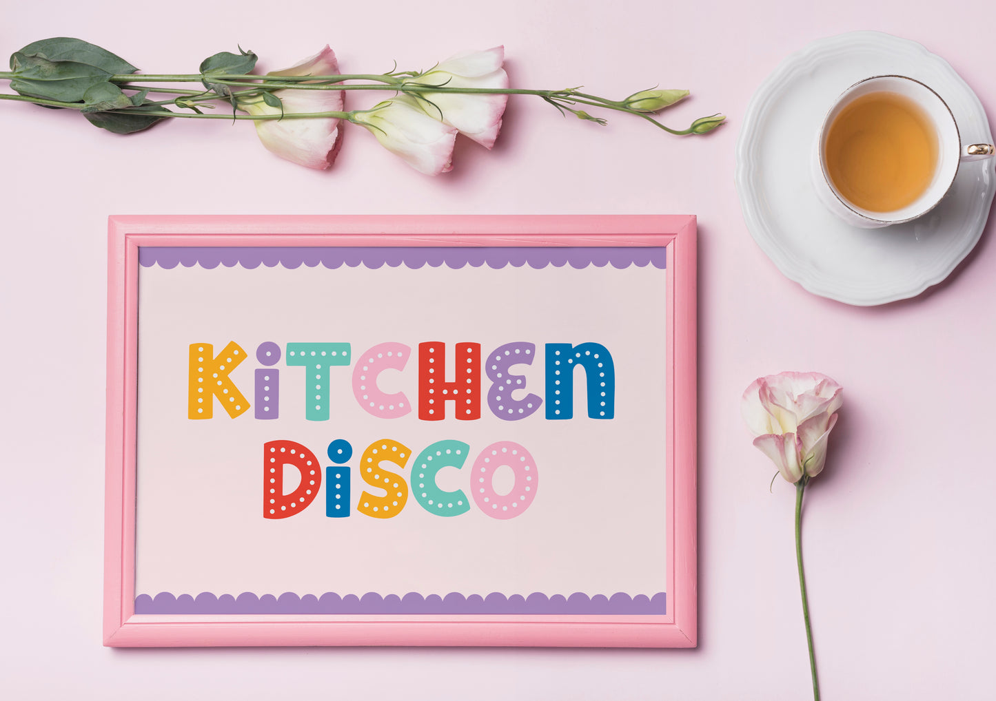 Kitchen Disco Print in Multi Colour