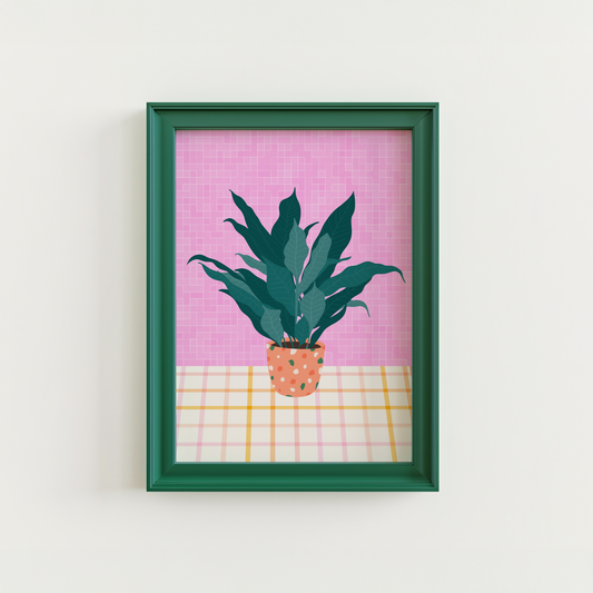 House Plant Print in Pink