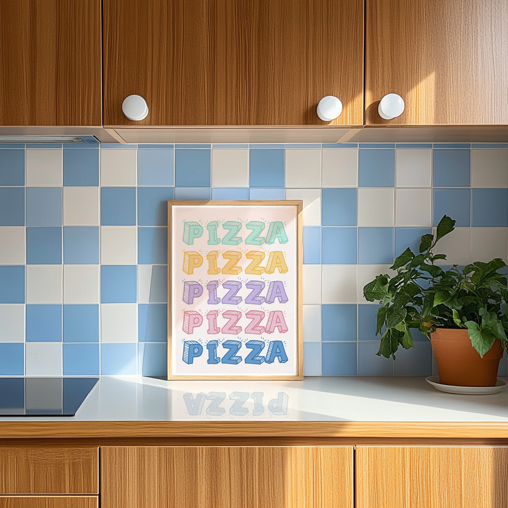 Pizza Print - Colourful Kitchen Wall Art