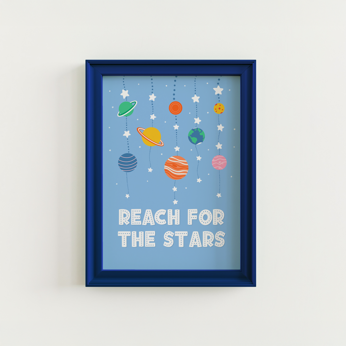 Reach For The Stars Print in Blue