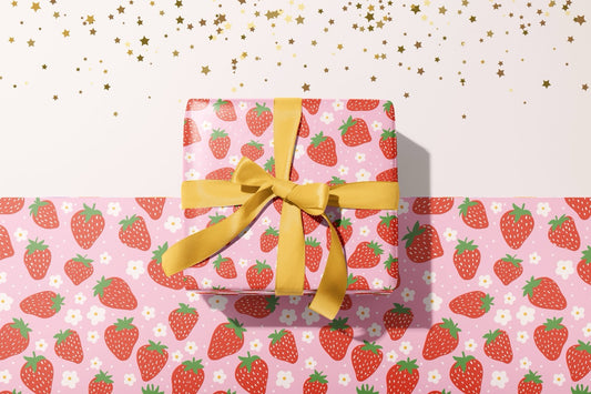 Strawberry Pattern Gift Wrap - 50x70cm Sheets