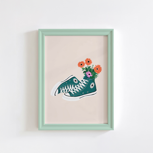 Teal Converse Print