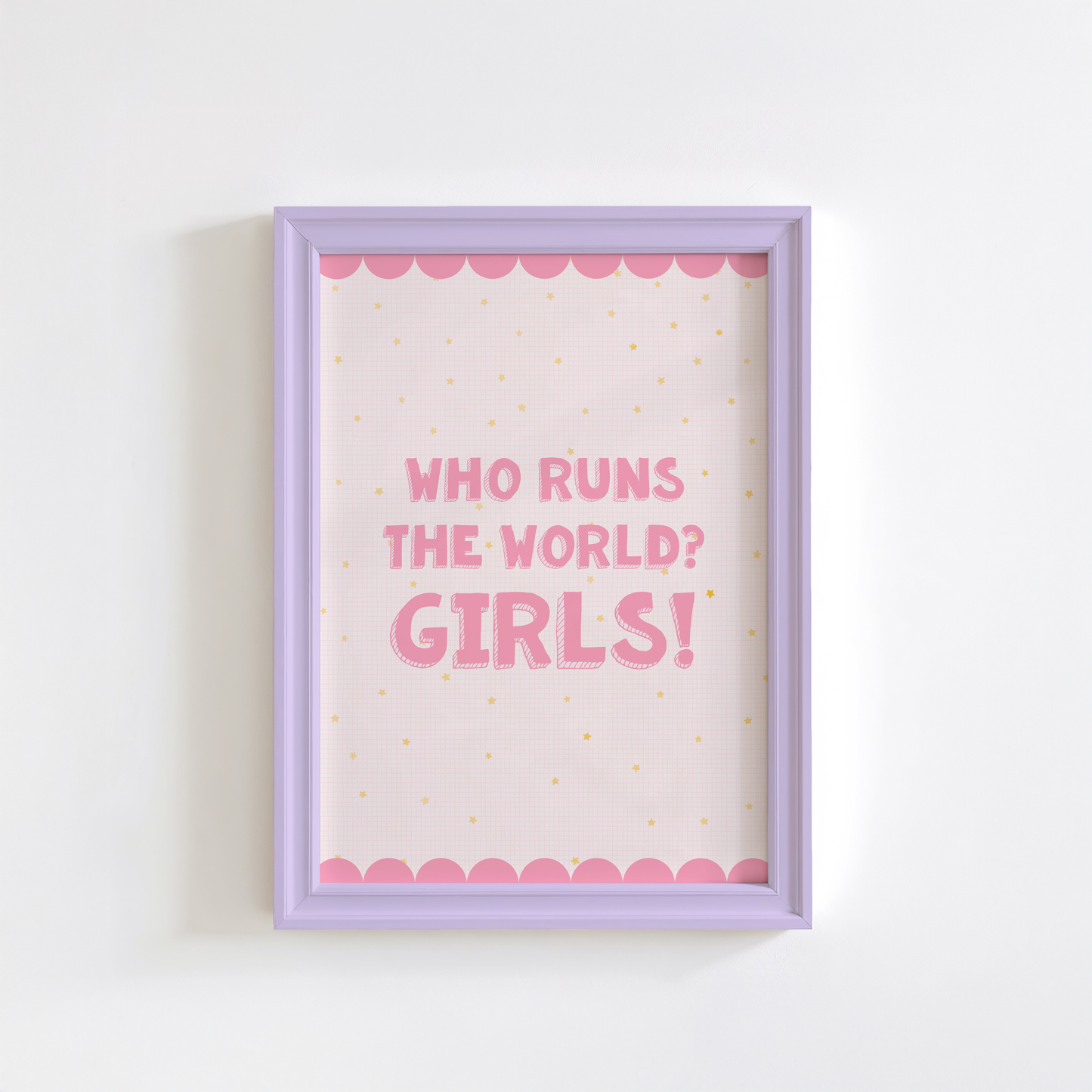 Who Runs The World Girls Print in Pink