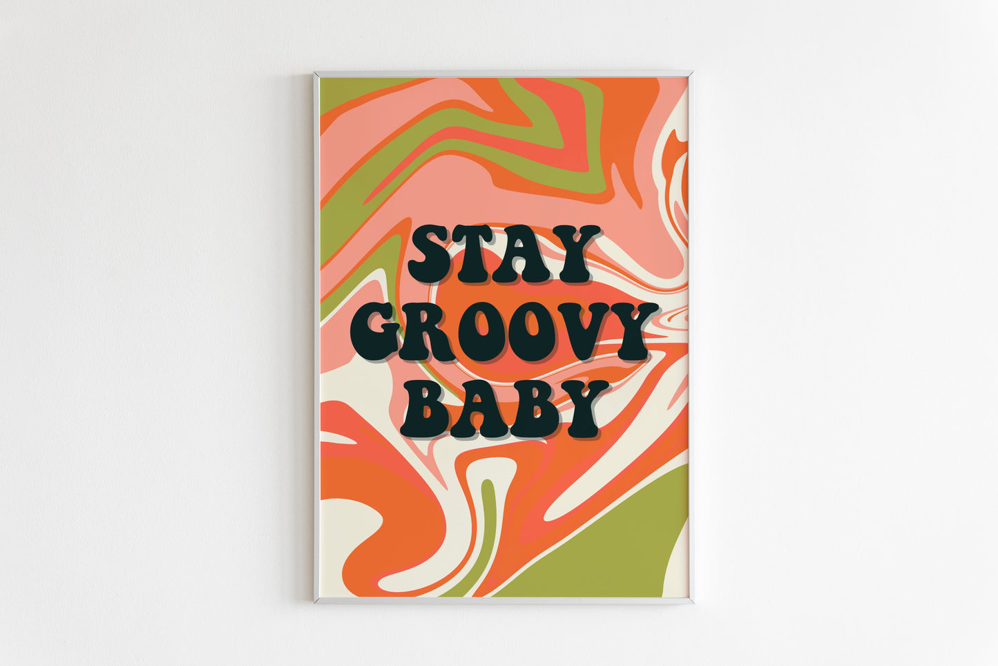 Stay Groovy Baby Print Green and Orange