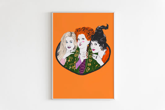 The Sanderson Sisters Print in Orange