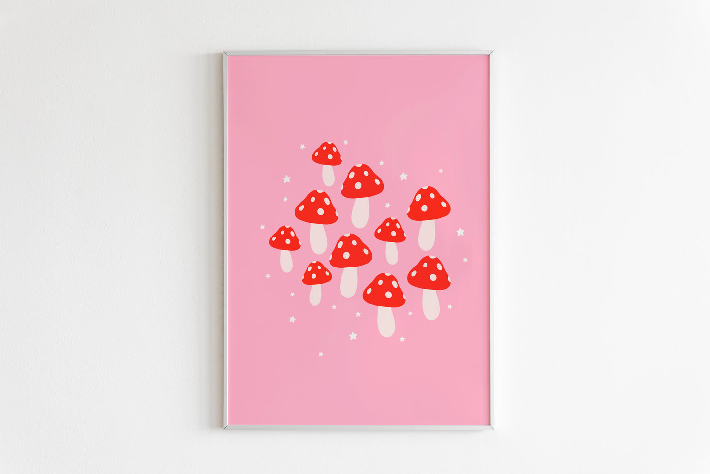 Cute Mushroom Print in Pink
