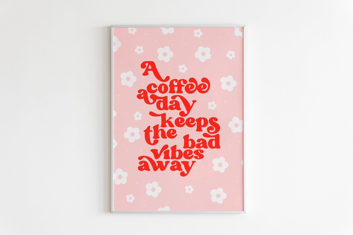Coffee Quote Print in Pink