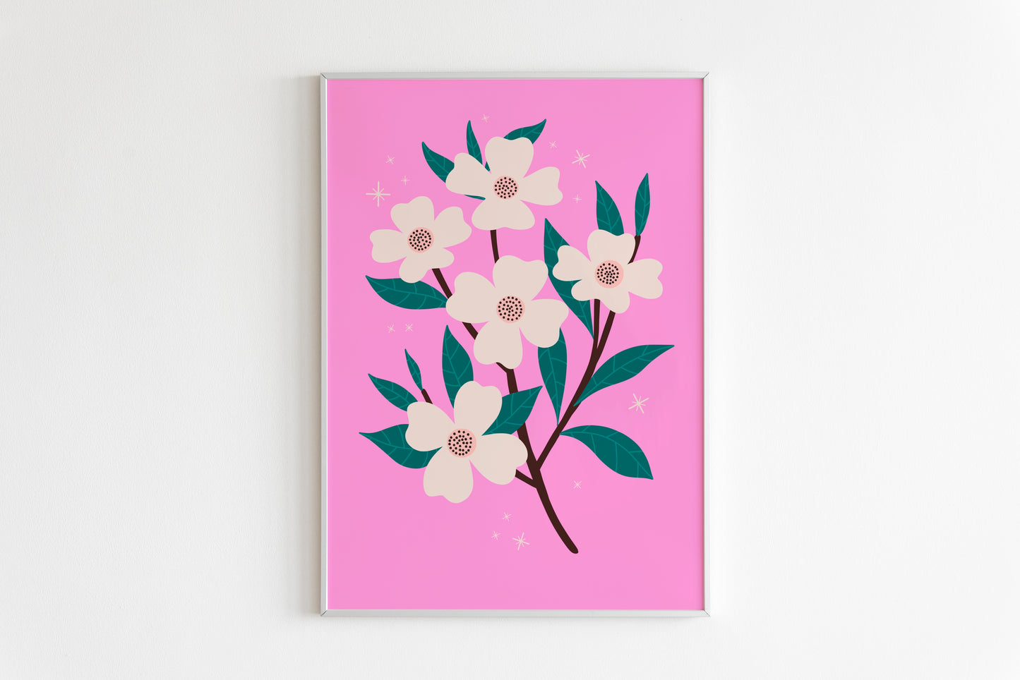 Bright Pink Flower Print