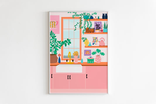 Pink Kitchen Print