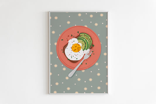 Avocado and Eggs Breakfast Print
