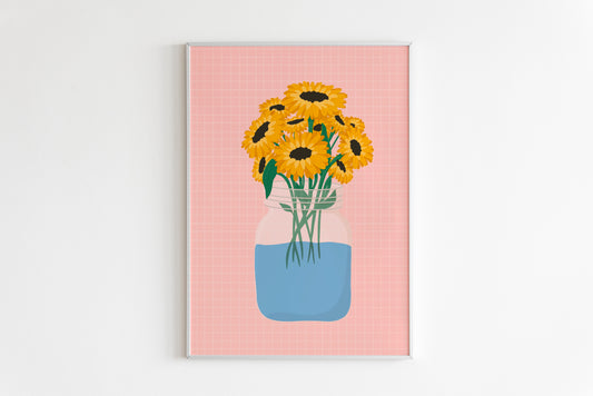 Sunflowers In A Vase Print