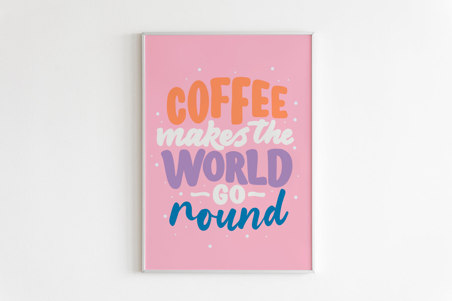Coffee Makes The World Go Round Quote Print