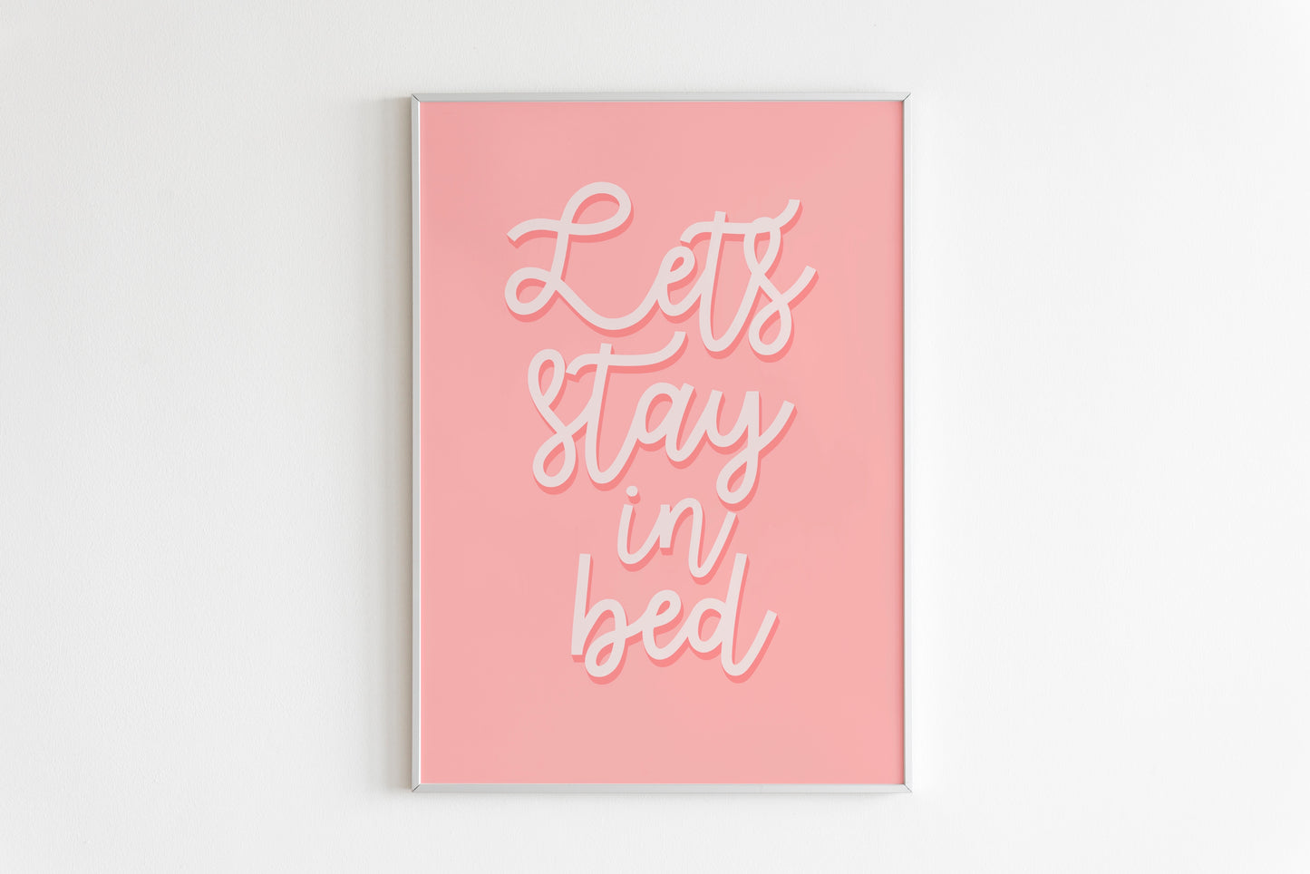 Lets Stay In Bed Print in Pastel Pink