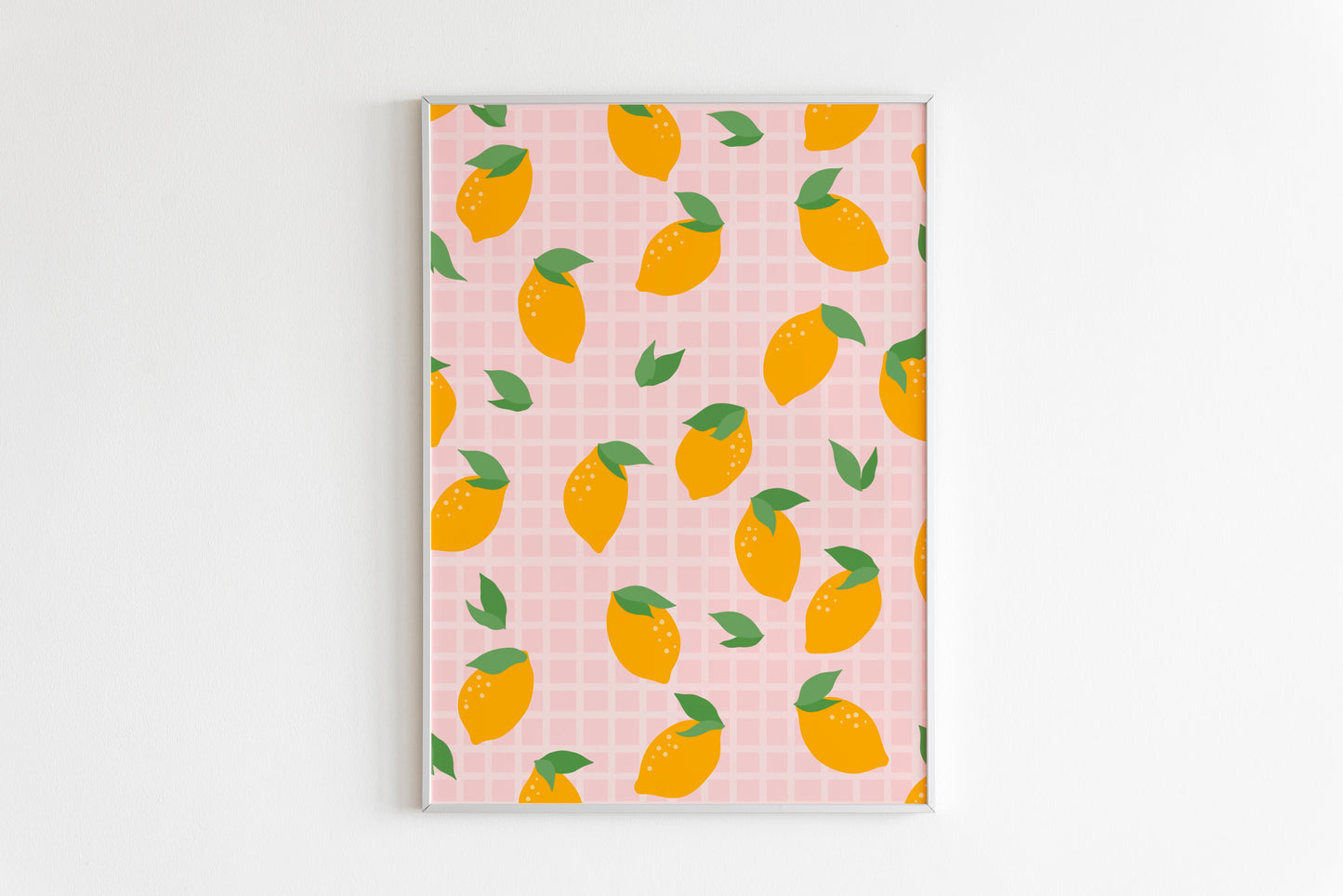 Lemon Checkerboard Pattern Print