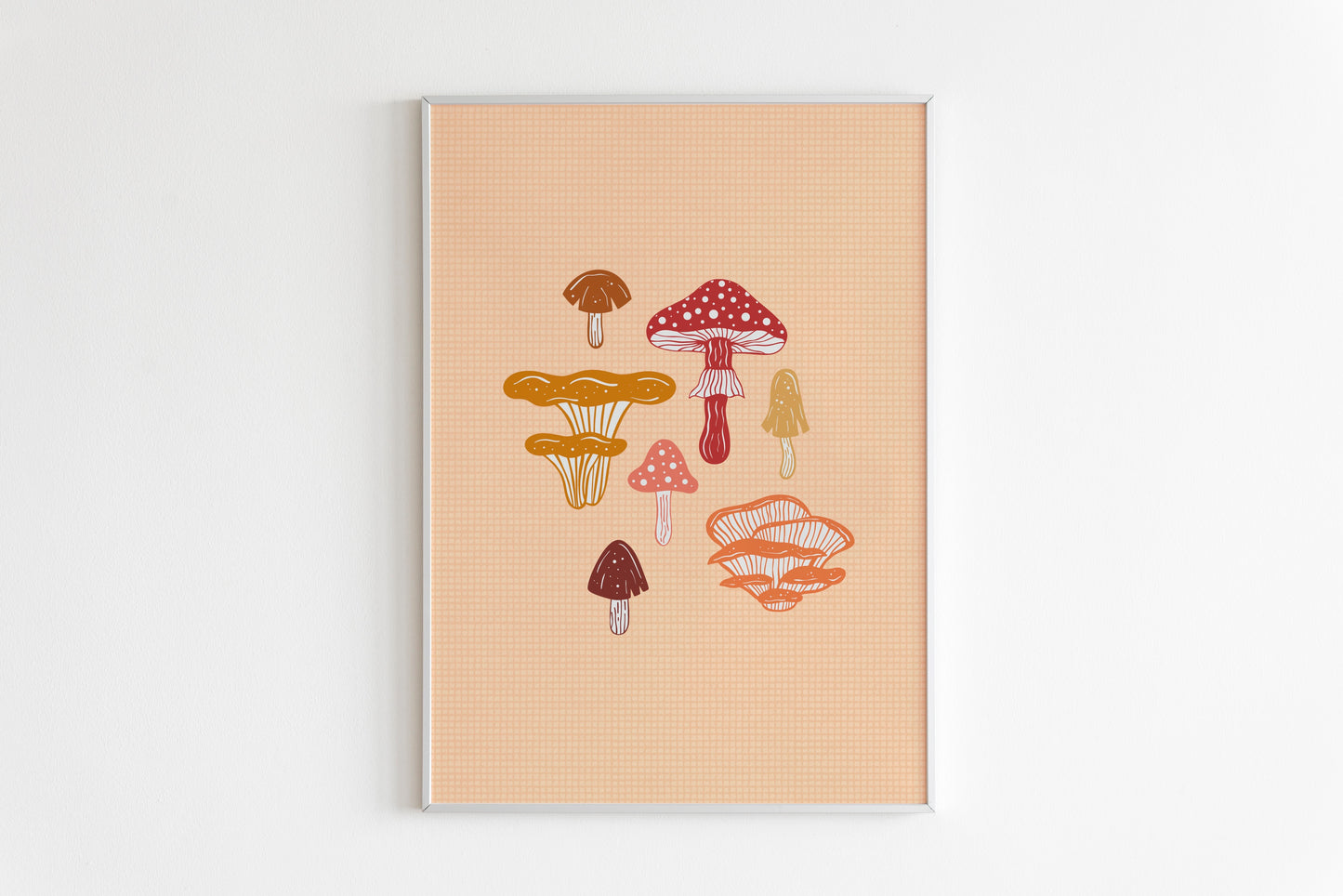 Mushrooms Print in Beige
