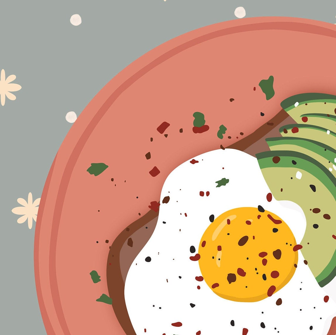 Avocado and Eggs Breakfast Print