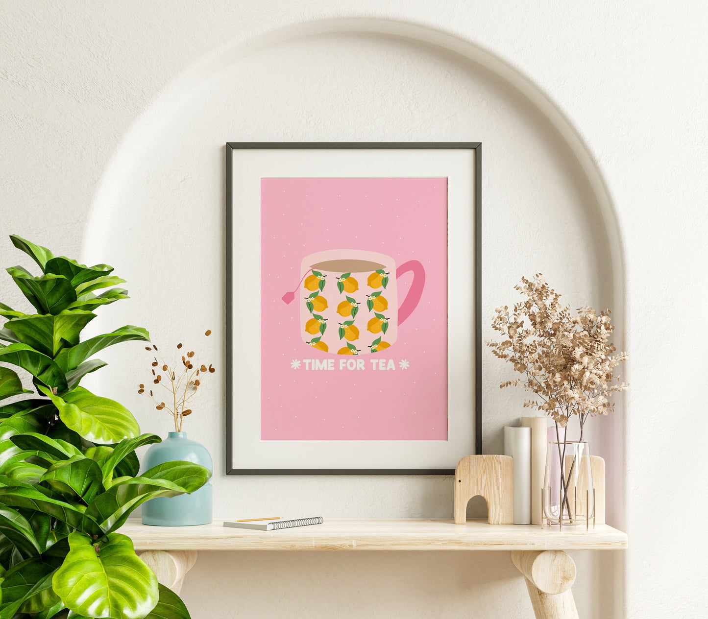 Time For Tea Print in Pink