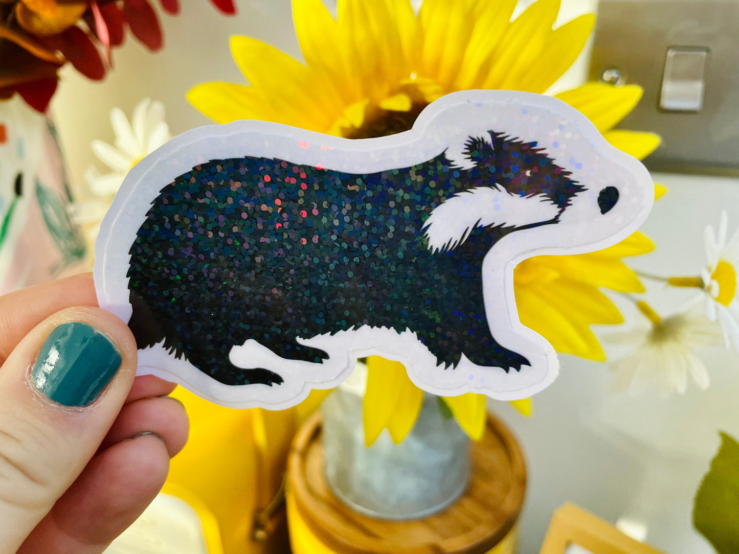 Holographic Badger Sticker