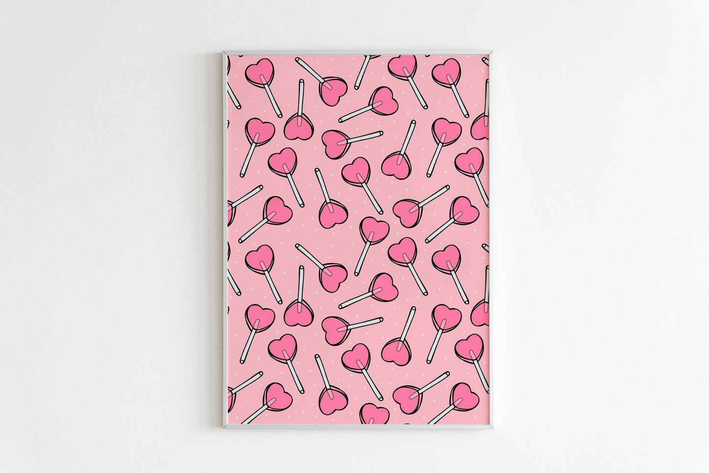 Love Heart Lollipop Print