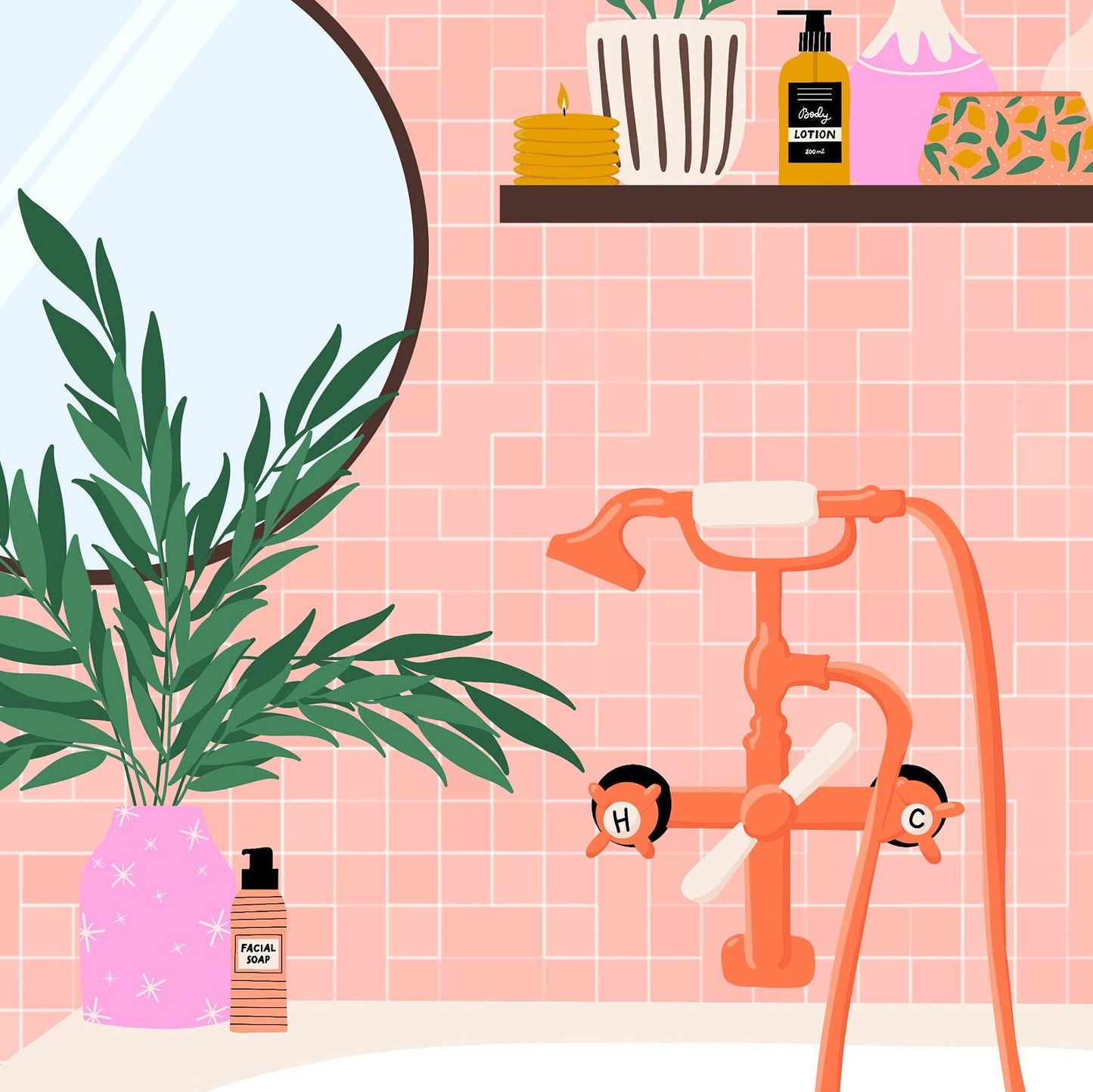 Colourful Bathroom Print