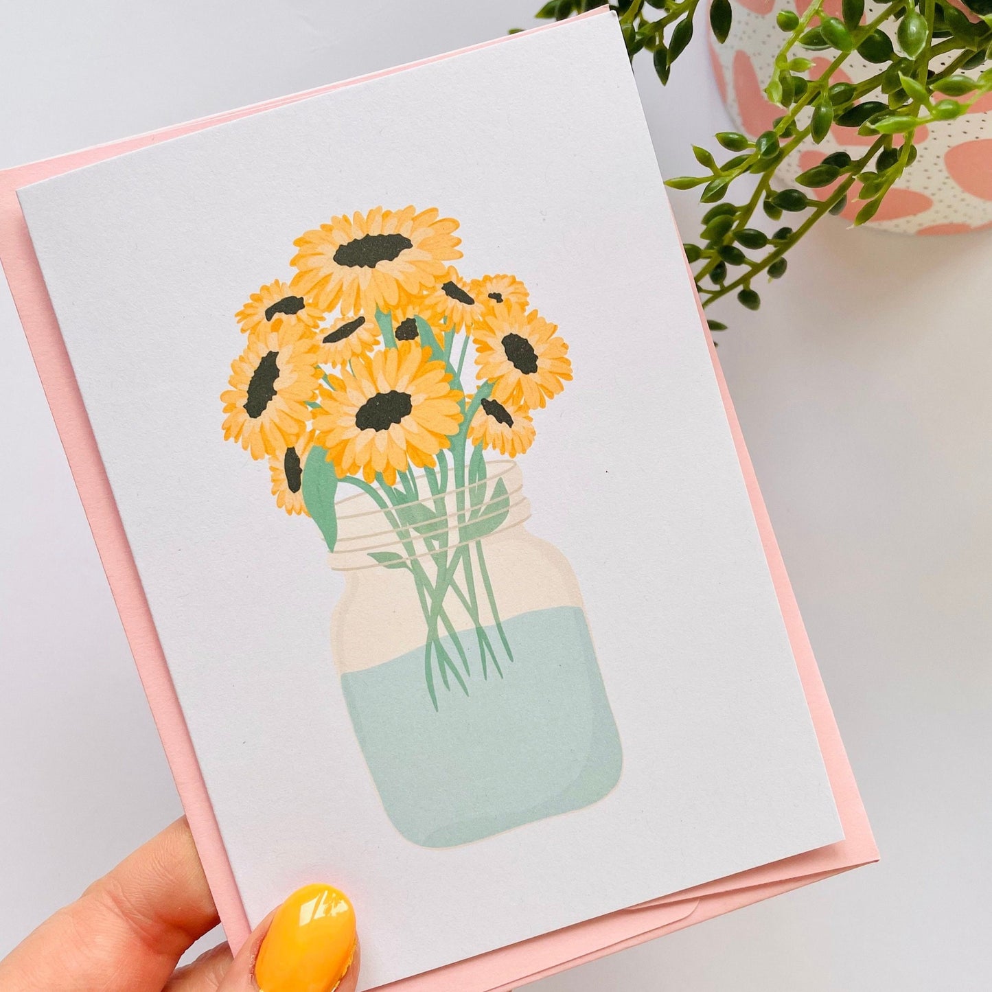 Sunflowers In A Vase A6 Greetings Card