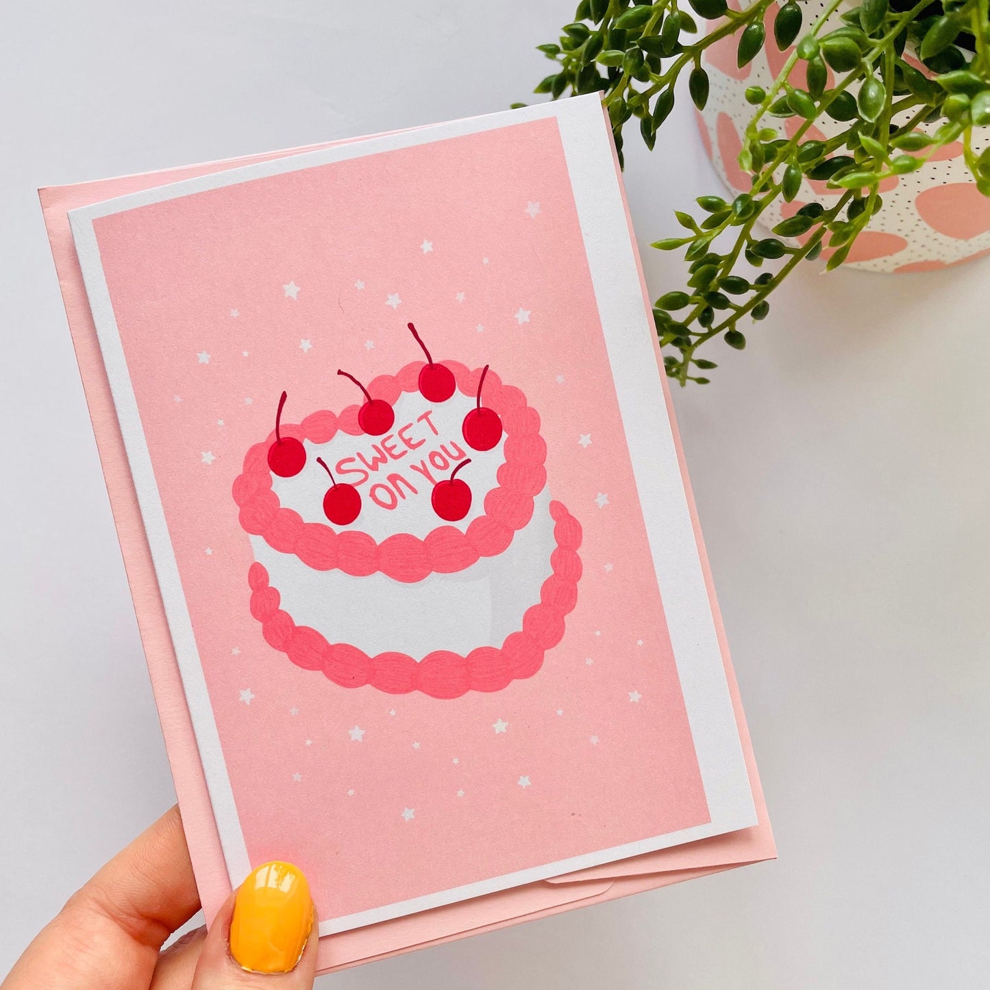 Sweet On You Cake A6 Greetings Card