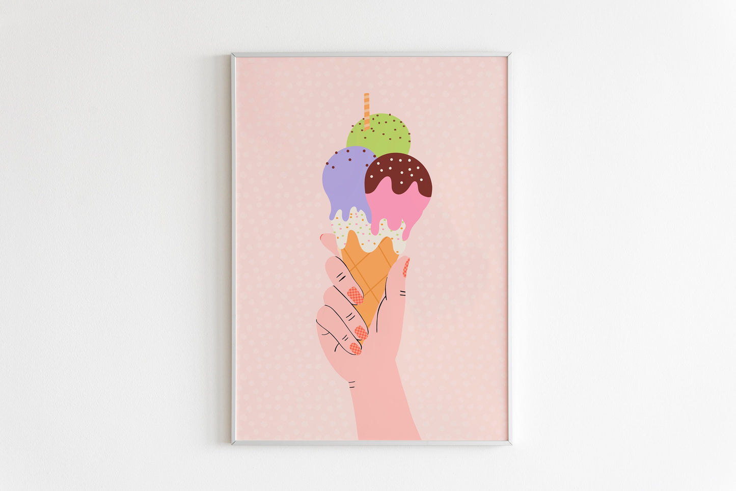 Ice Cream Print in Pink