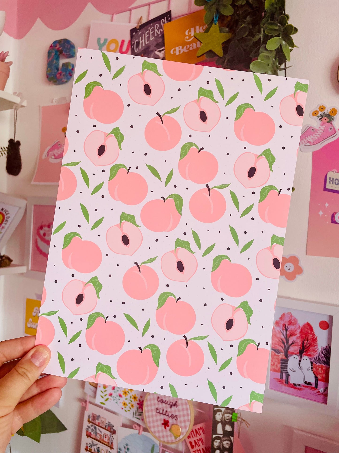Peach Pattern Print