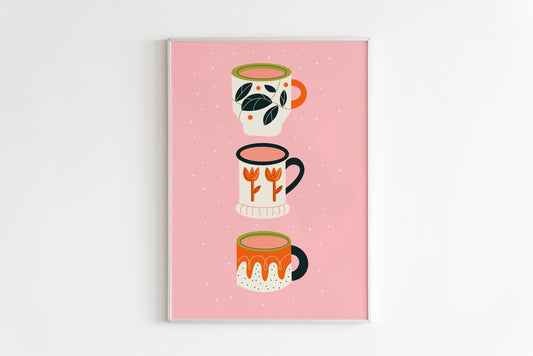 Colourful Mugs Print