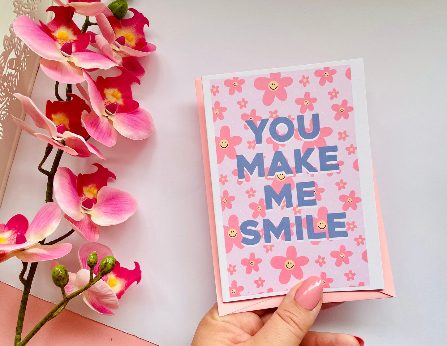 You Make Me Smile A6 Greetings Card