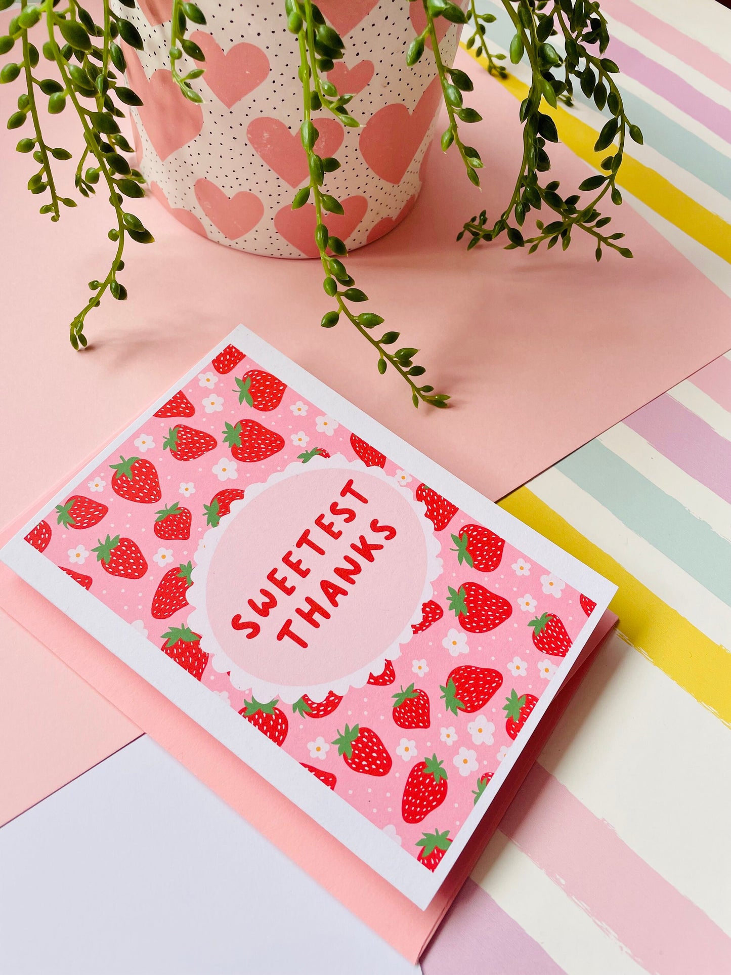 Strawberry Thank You A6 Greetings Card