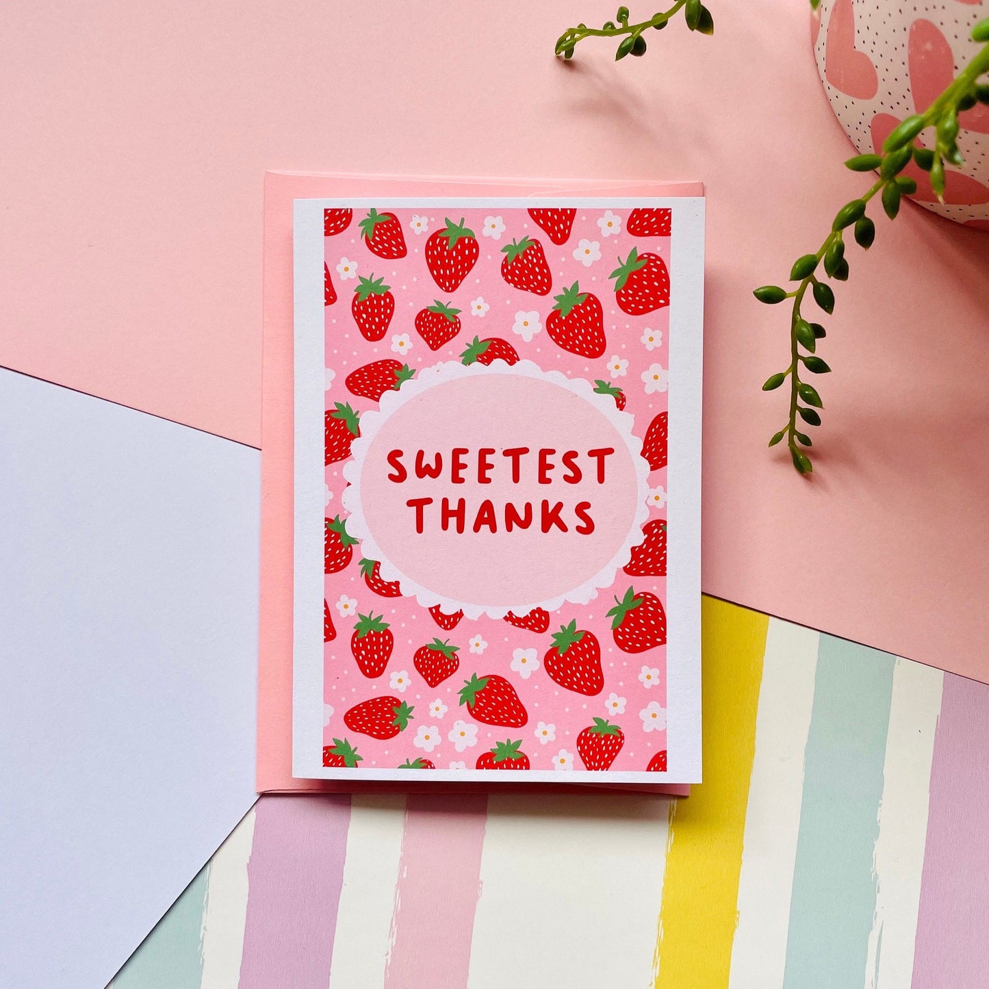 Strawberry Thank You A6 Greetings Card
