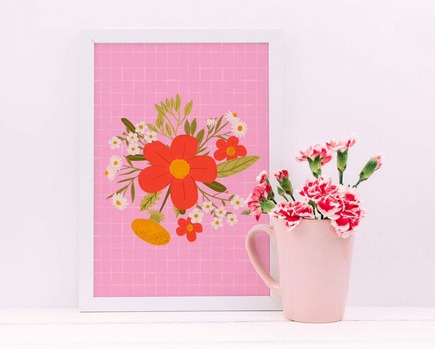 Pink Flowers Print