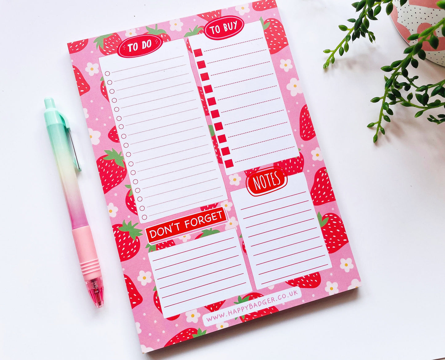 A5 Strawberry Notepad