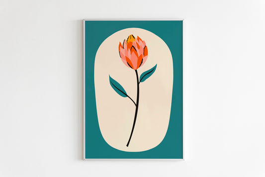Tulip Print in Teal
